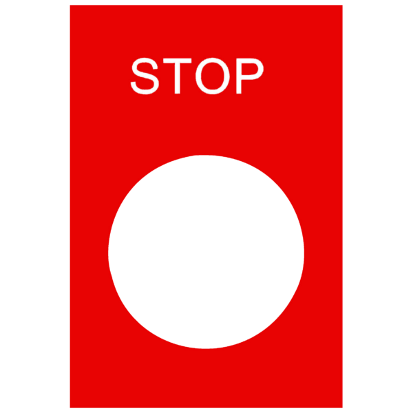 Schneider Electric Stop Legend Plate
