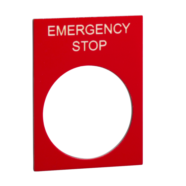 Schneider Electric Emergency Stop Legend Plate