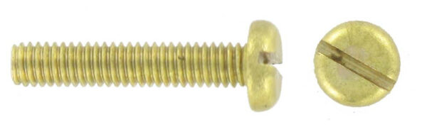 M4 X 12 Brass Pan Slt M/Screw 100Pk
